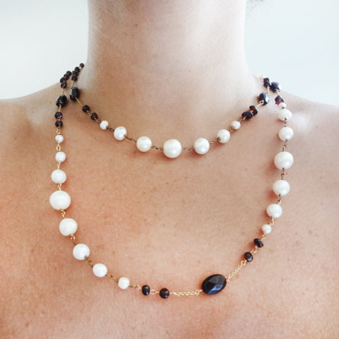 Pearl and Garnet Necklace