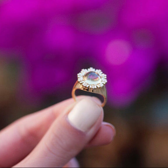 Birth stone signet ring